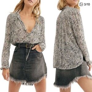 🆕 Free People Lela Multicolor Floral Smocked Blouse, Size M